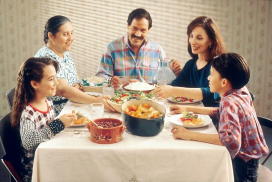 Family Eating Guatemalan Food